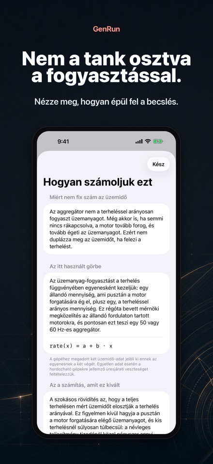 GenRun: aggregátor üzemidő 3