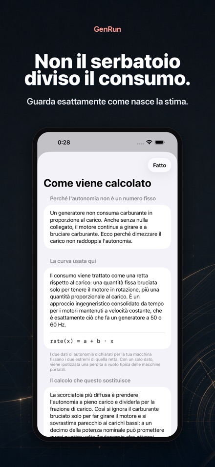 GenRun: autonomia generatore 3