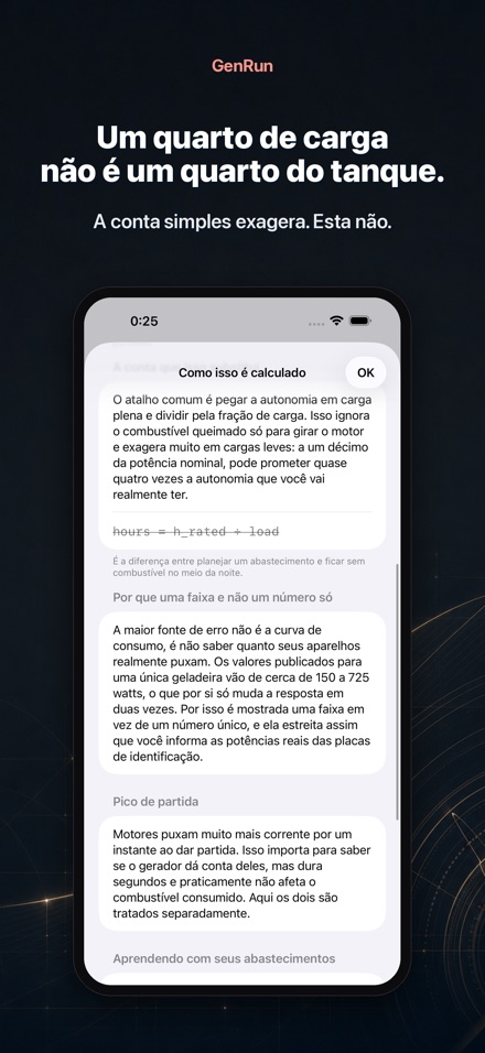 GenRun: autonomia do gerador 4