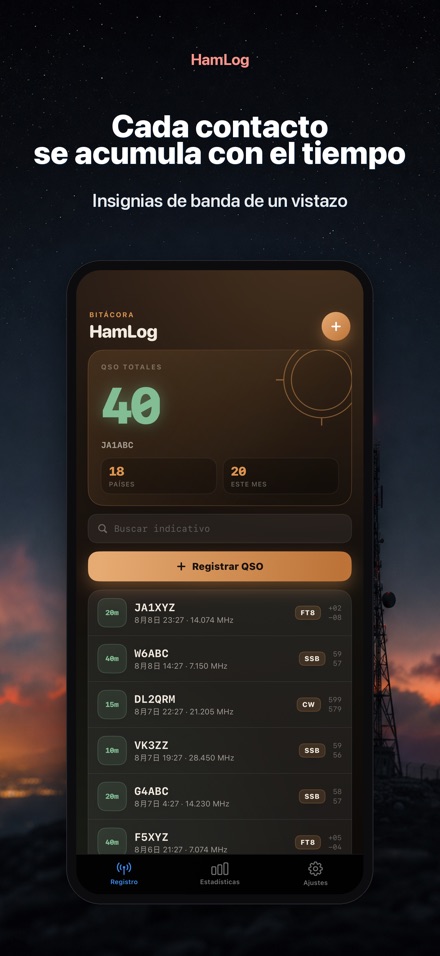 HamLog: Diario QSO Radio 8