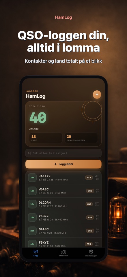 HamLog: Radioamatør QSO-logg