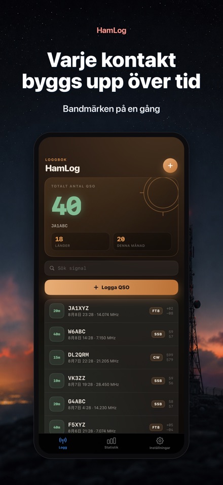 HamLog: Radioamatör QSO-logg 8
