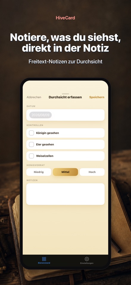 HiveCard: Bienen-Logbuch 4