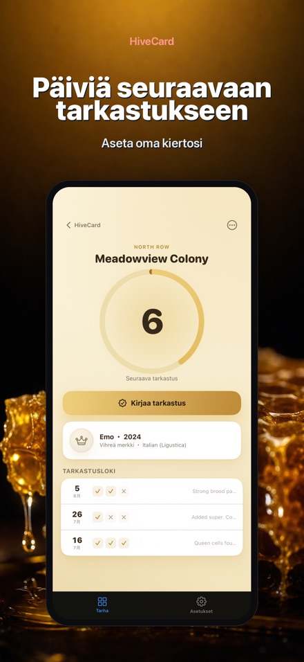HiveCard: Mehiläispäiväkirja 2