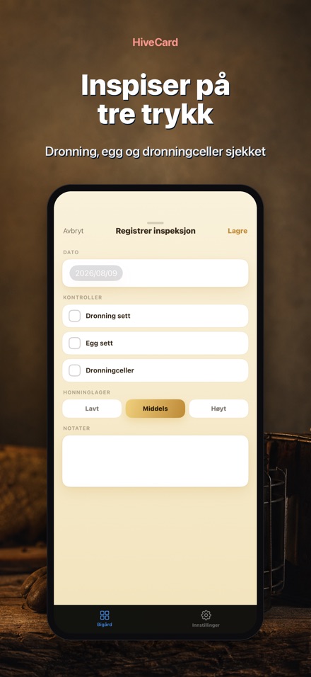 HiveCard: Birøkterlogg 3