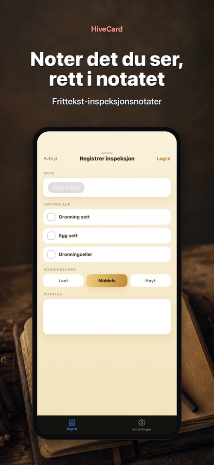 HiveCard: Birøkterlogg 4