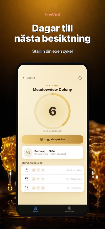 HiveCard: Biodlarlogg 2