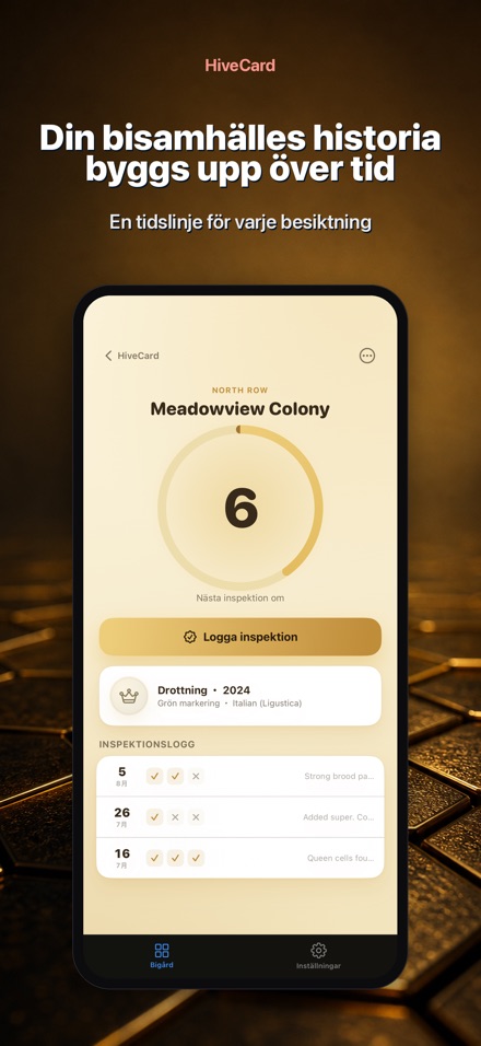 HiveCard: Biodlarlogg 5