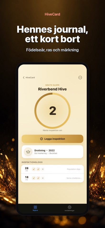 HiveCard: Biodlarlogg 8