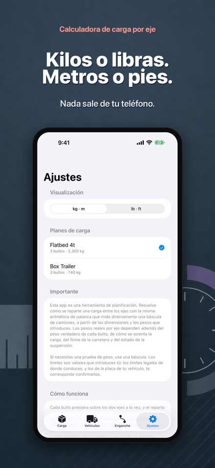 Calculadora de carga por eje 10