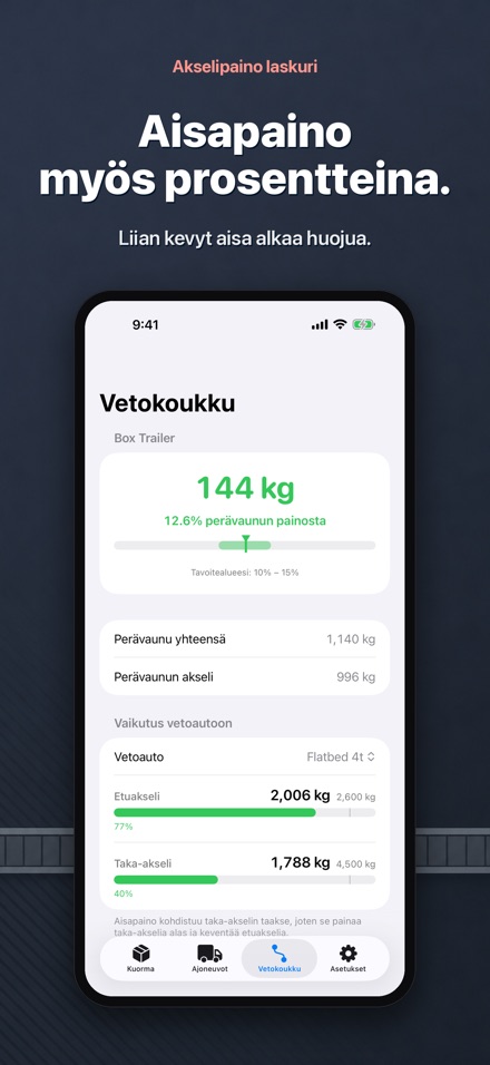Akselipaino laskuri 6