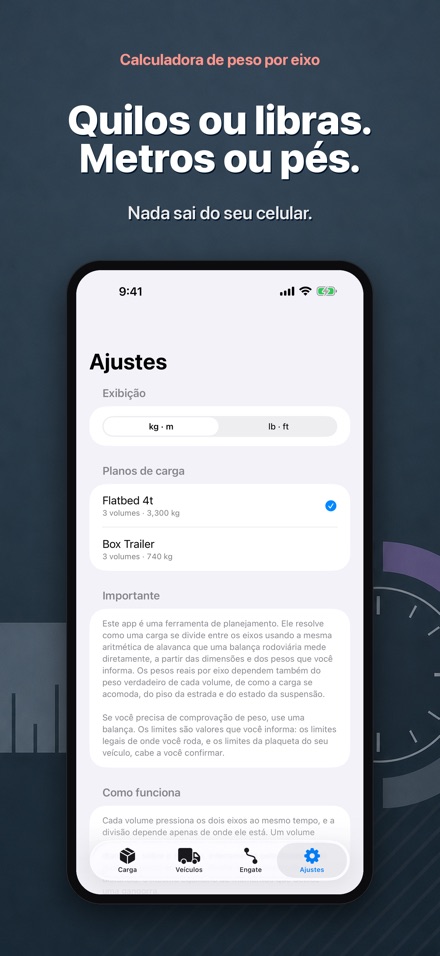 Calculadora de peso por eixo 10