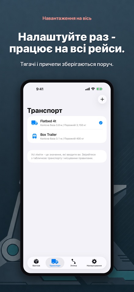 Навантаження на вісь 9
