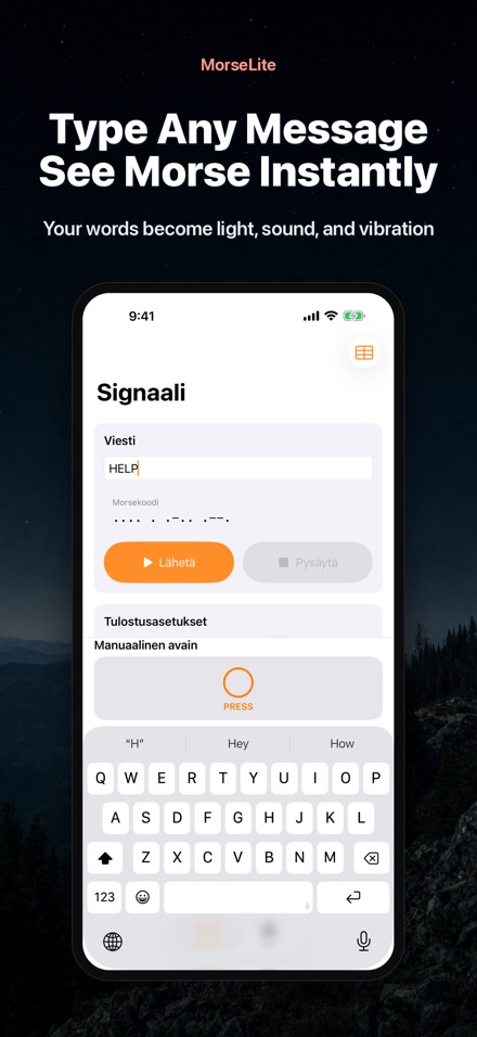 MorseLite: Salama ja Signaali