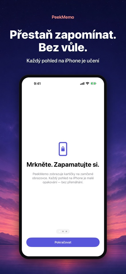 PeekMemo: kartičky na displeji 8
