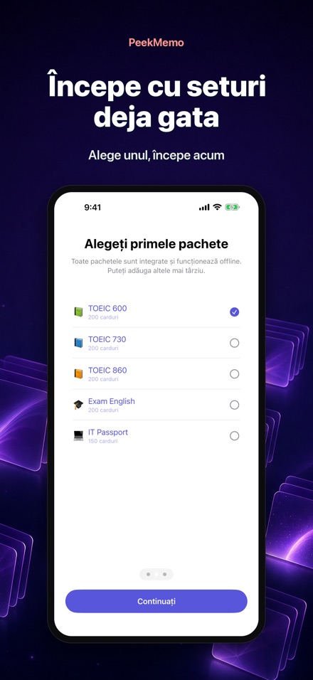 PeekMemo: Carduri de studiu 9