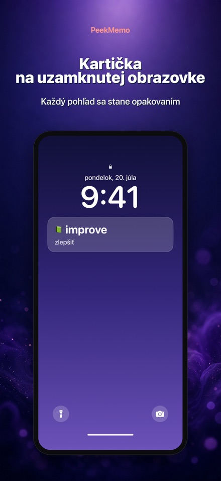 PeekMemo: kartičky na displeji