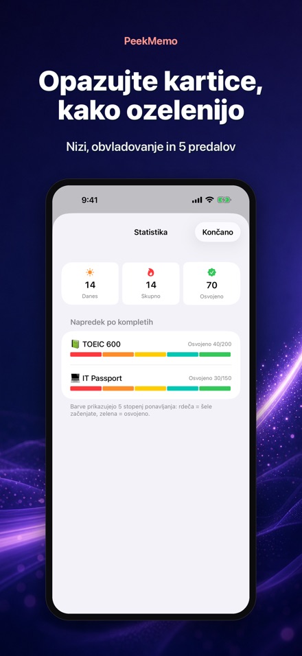 PeekMemo: kartice na zaslonu 6