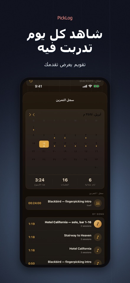 PickLog: مؤقت تدريب الجيتار 3