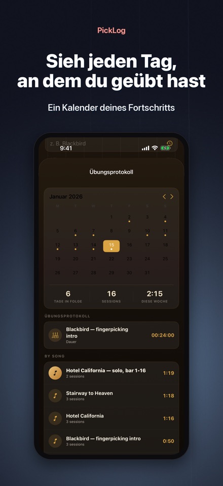 PickLog: Gitarrenübungs-Timer 3