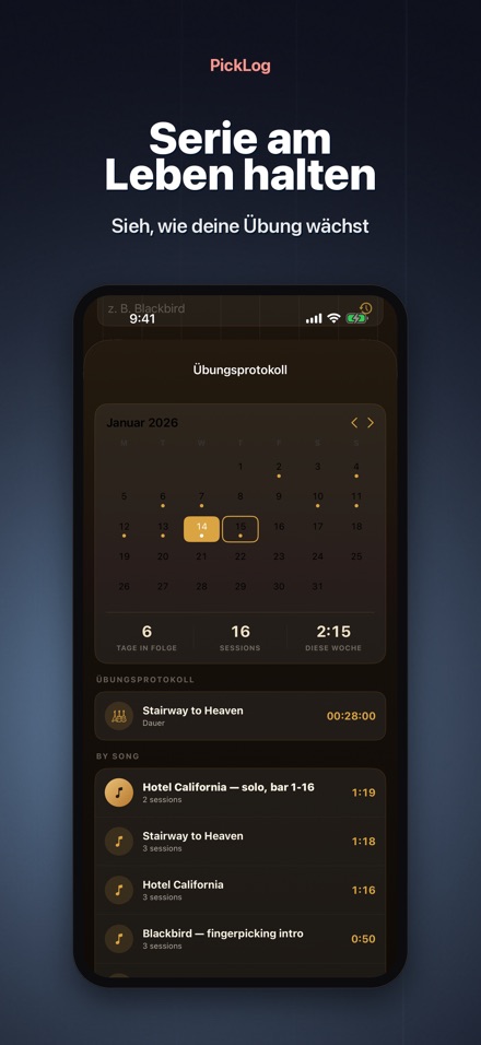 PickLog: Gitarrenübungs-Timer 4