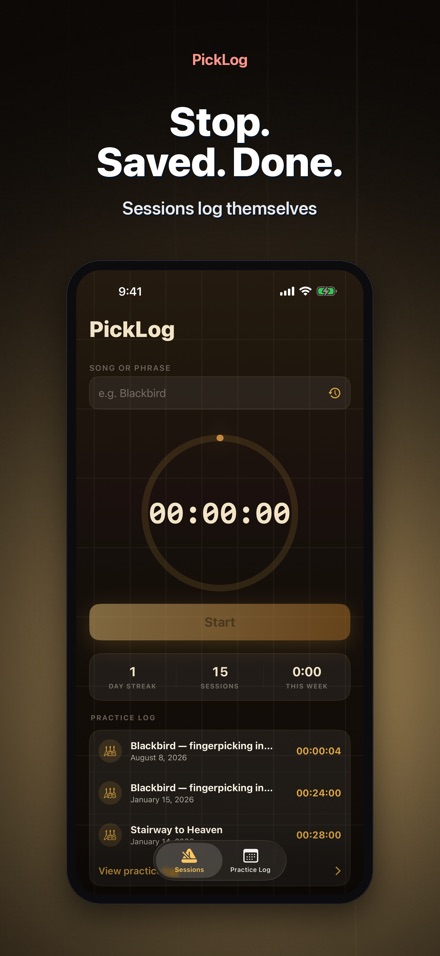 PickLog: Guitar Practice Timer 7