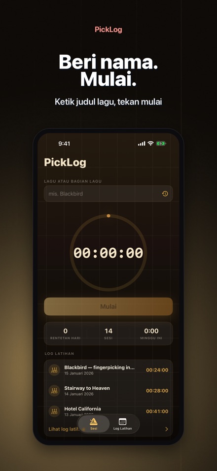 PickLog: Timer Latihan Gitar 2