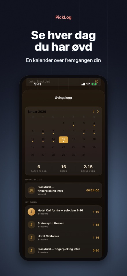 PickLog: Gitarøvings-timer 3