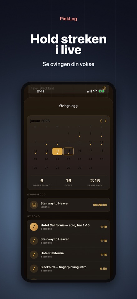 PickLog: Gitarøvings-timer 4