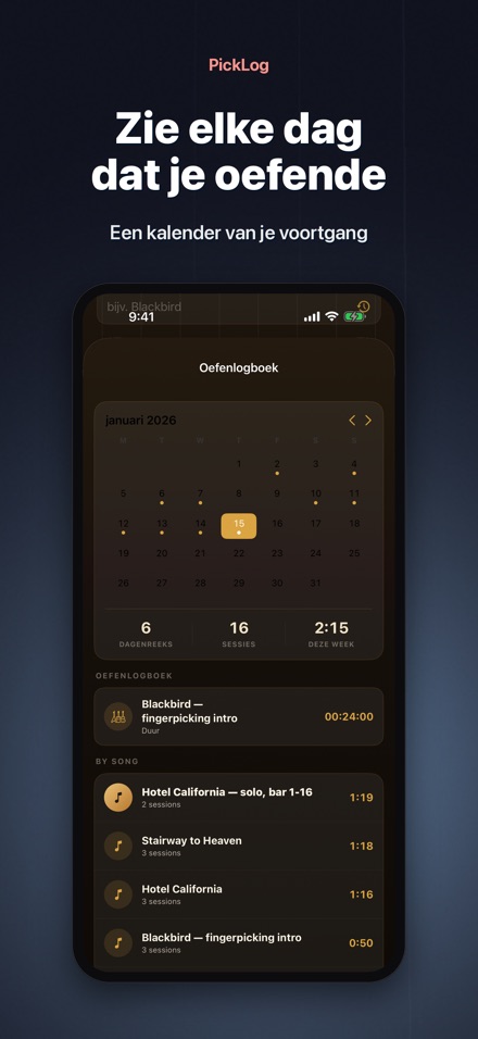 PickLog: Gitaaroefening Timer 3