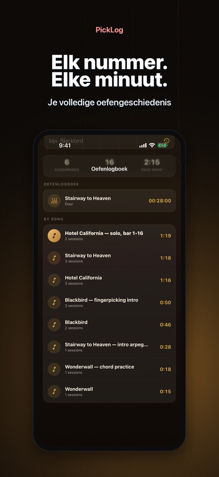 PickLog: Gitaaroefening Timer 5