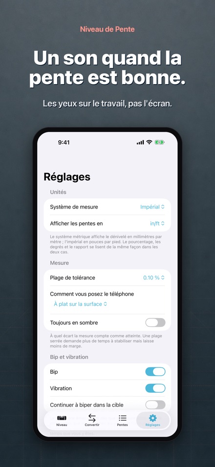 Niveau de pente et dénivelé 10