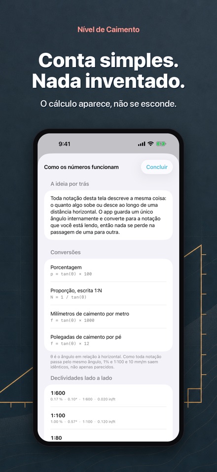 Nível de Inclinação e Caída 9