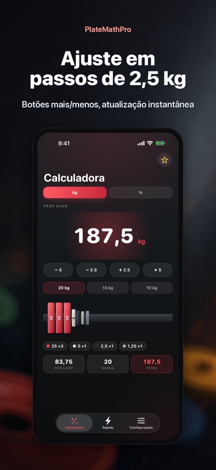 PlateMathPro: Calc. anilhas 3