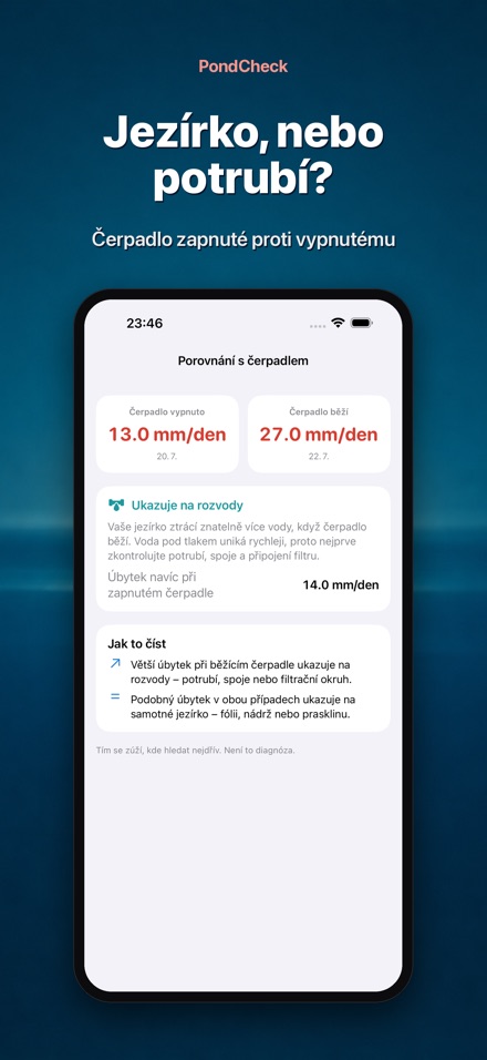 PondCheck test úniku vody 3