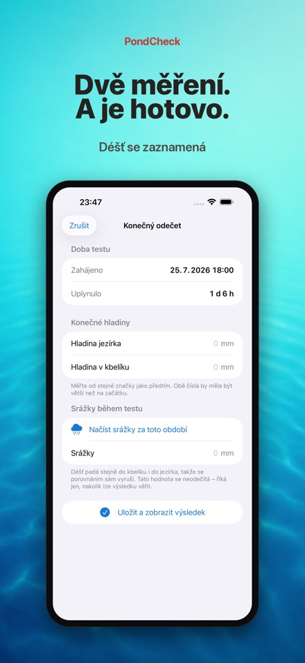 PondCheck test úniku vody 5