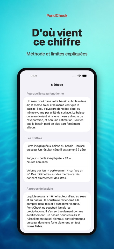 PondCheck : test de fuite 10