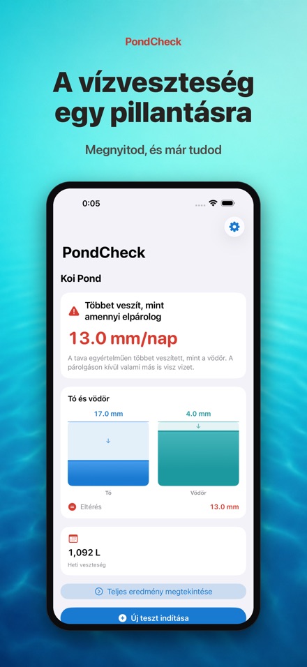 PondCheck szivárgásteszt 2