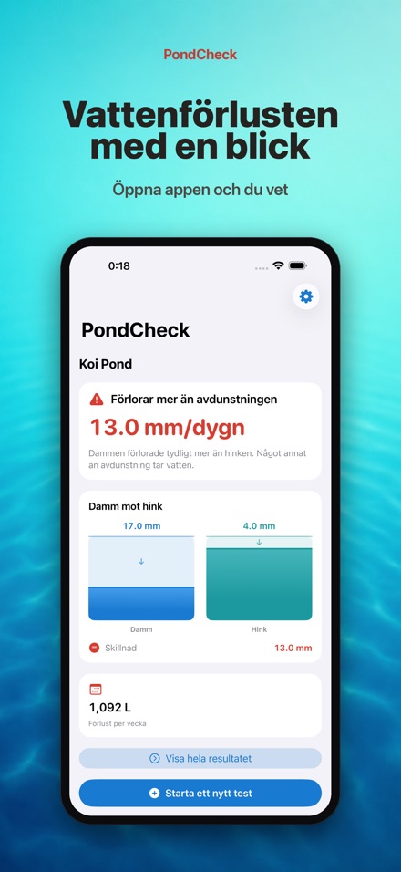 PondCheck: läcka i pool 2
