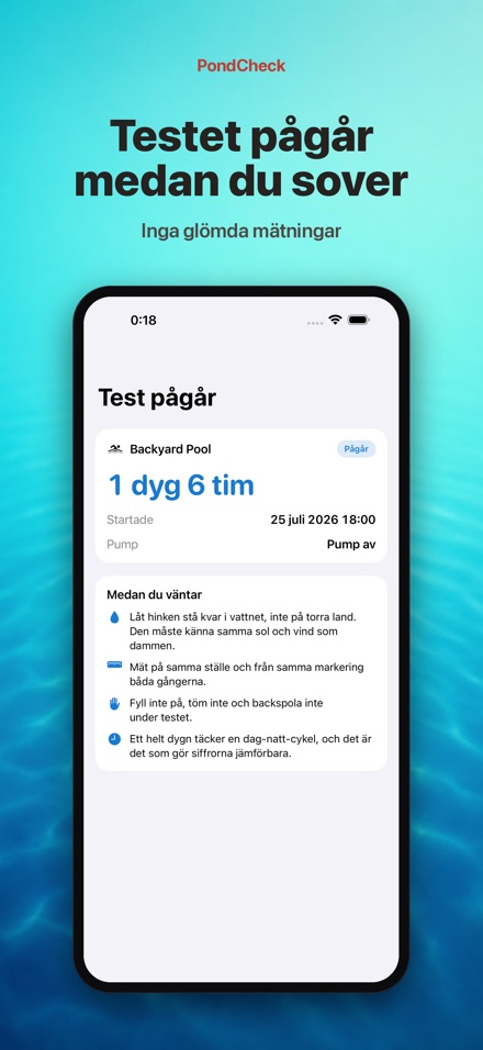 PondCheck: läcka i pool 4