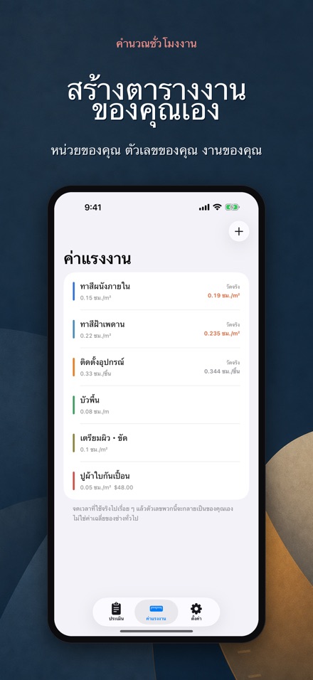 คำนวณชั่วโมงงาน ประเมินค่าแรง 5