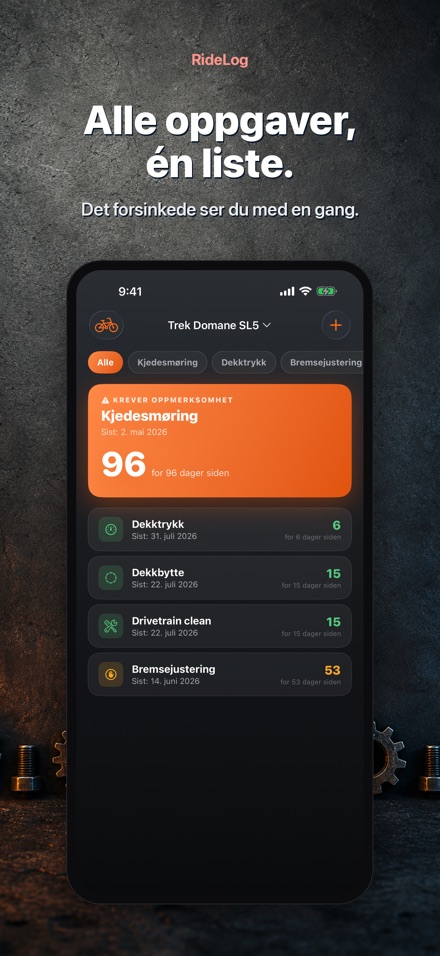 RideLog: Sykkelservicelogg 2