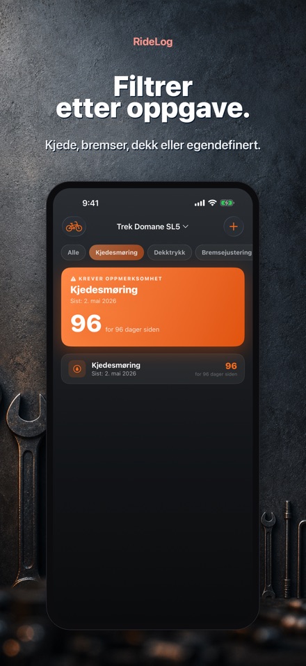 RideLog: Sykkelservicelogg 3