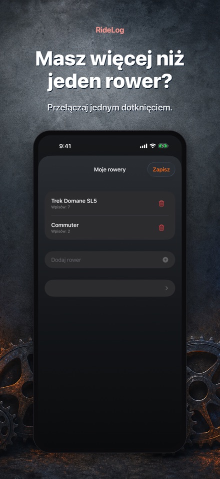 RideLog: Serwis Roweru Log 6