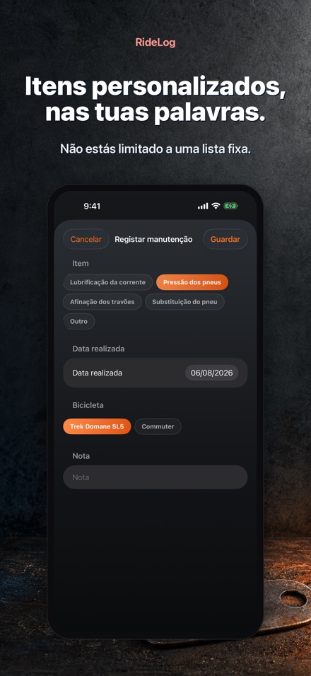 RideLog: Registo de Manutencao 5