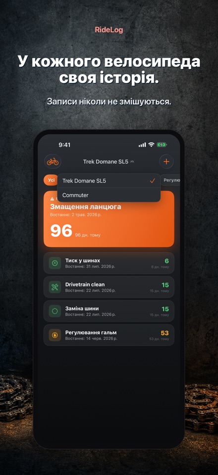 RideLog: Журнал обслуговування 7