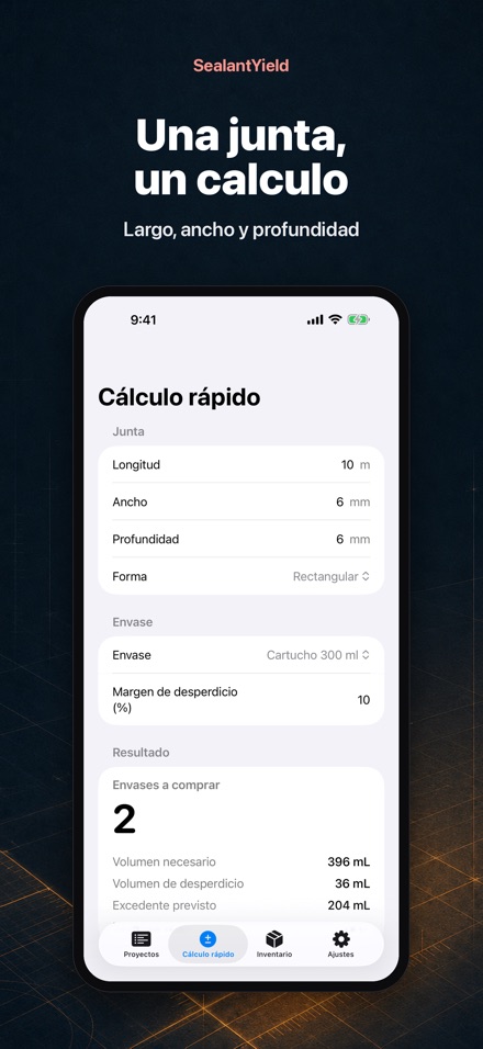 SealantYield Calc. Sellador 2