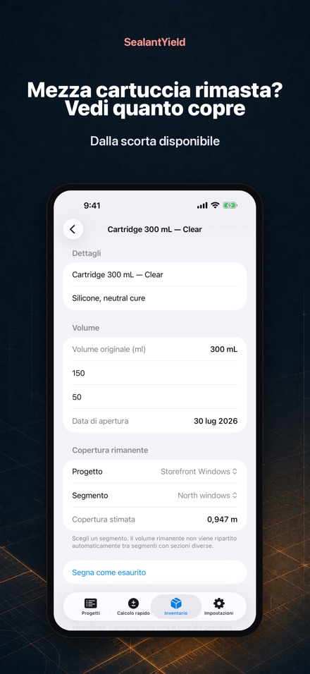 SealantYield Calc. Sigillante 7