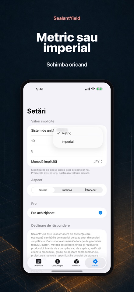 SealantYield Calc. Etansare 10
