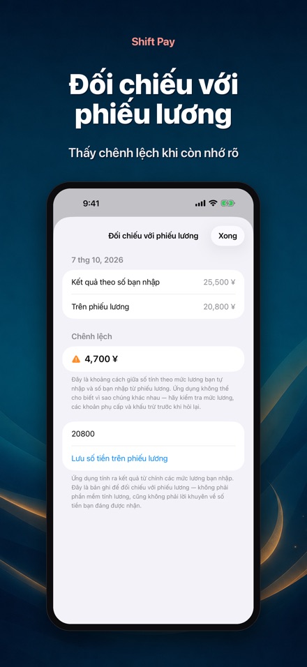 Tính lương ca - Bản ghi ca 9